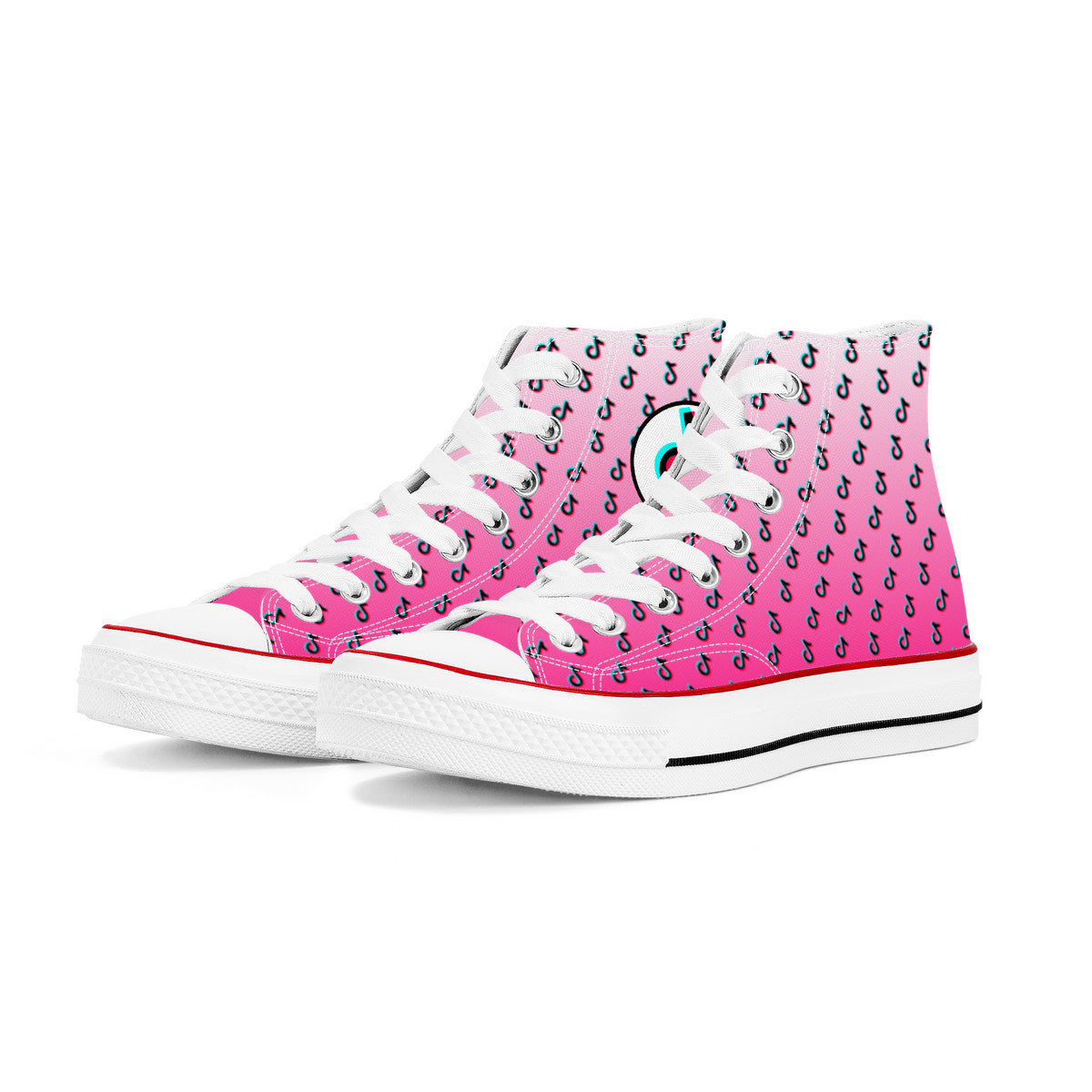 TikTok High Top Canvas Shoes - Pink TikTok Sneakers - SD-style-shop