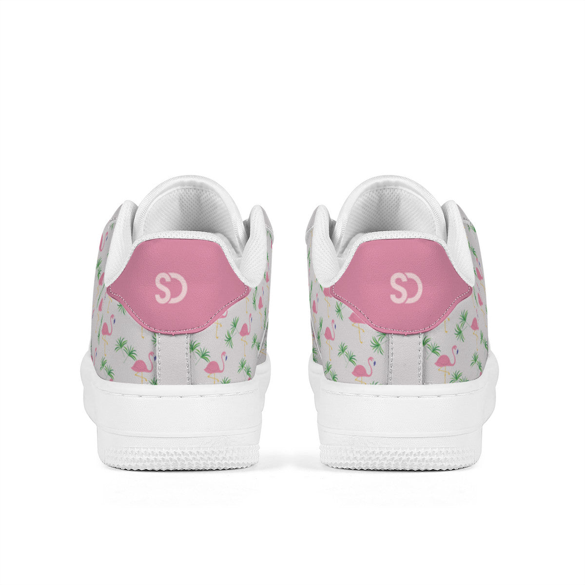 Grey Flamingo Low-Top Sneakers