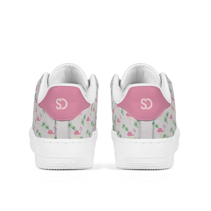 Grey Flamingo Low-Top Sneakers