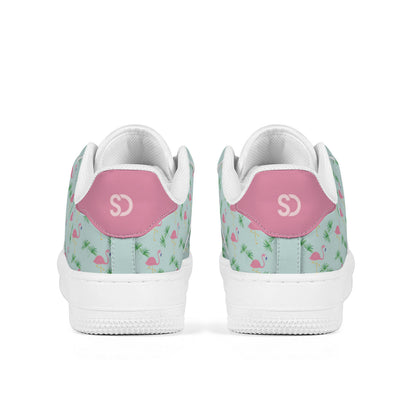 Green Flamingo Low-Top Sneakers
