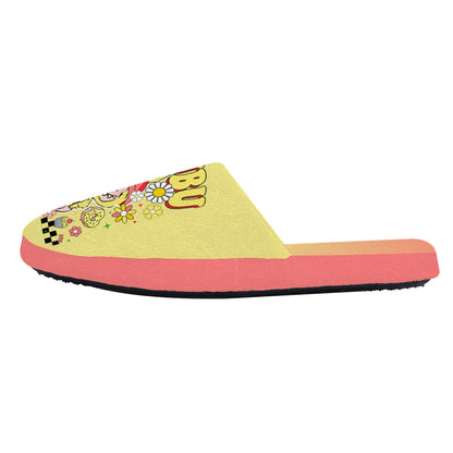 Yellow Labubu Monster Slippers – Soft Indoor Shoes with Non-Slip Soles