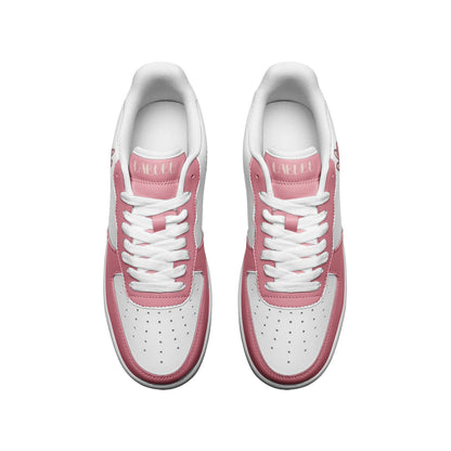 Kawaii Low Top Leather Labubu Sneakers- pink