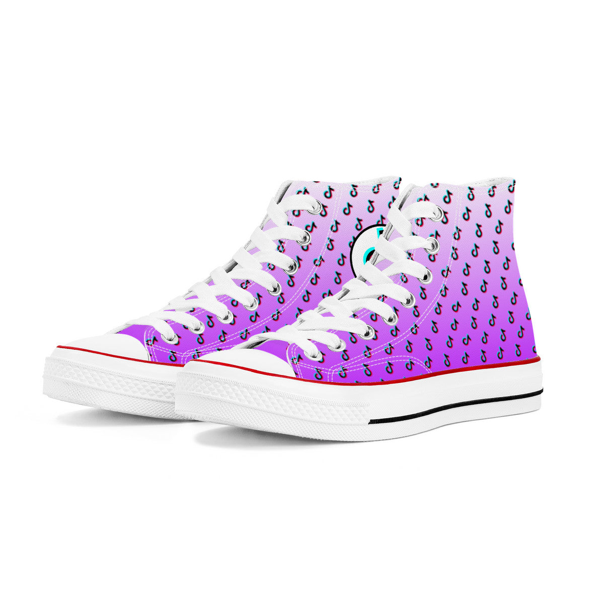 Tiktok High Top Canvas Shoes - Purple TikTok Sneakers - SD-style-shop