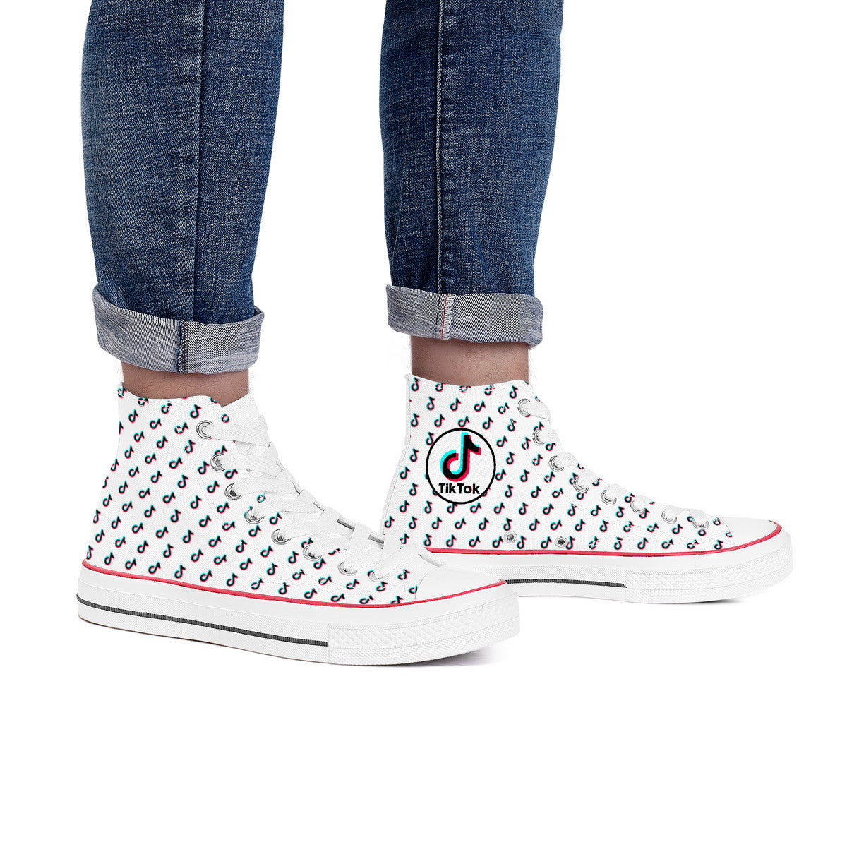 TikTok High Top Canvas Shoes - White TikTok sneakers - SD-style-shop