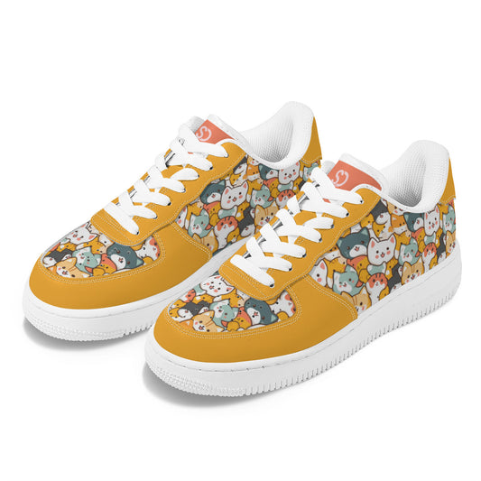 Cat Print Low Top Sneakers