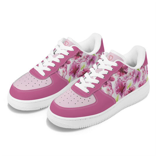 Pink Floral Low-Top Sneakers