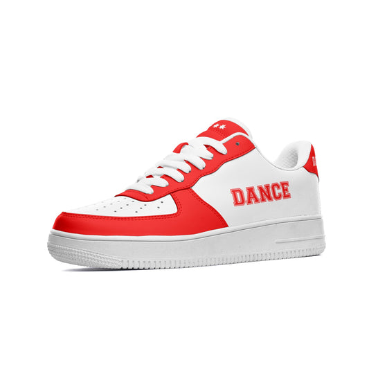 Red Dance Sneakers for Women & Men – Stylish Hip Hop Dancing Shoes – Dance Shoes – Sneakers for Dancing – Dance Print