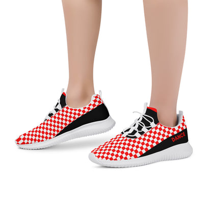 Dance Sneakers - Checkered Red dance shoes