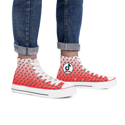 TikTok High Top Canvas Shoes - Red TikTok Sneakers - SD-style-shop