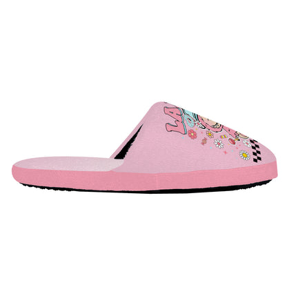 Pink Labubu Monster Slippers – Soft Indoor Shoes with Non-Slip Soles