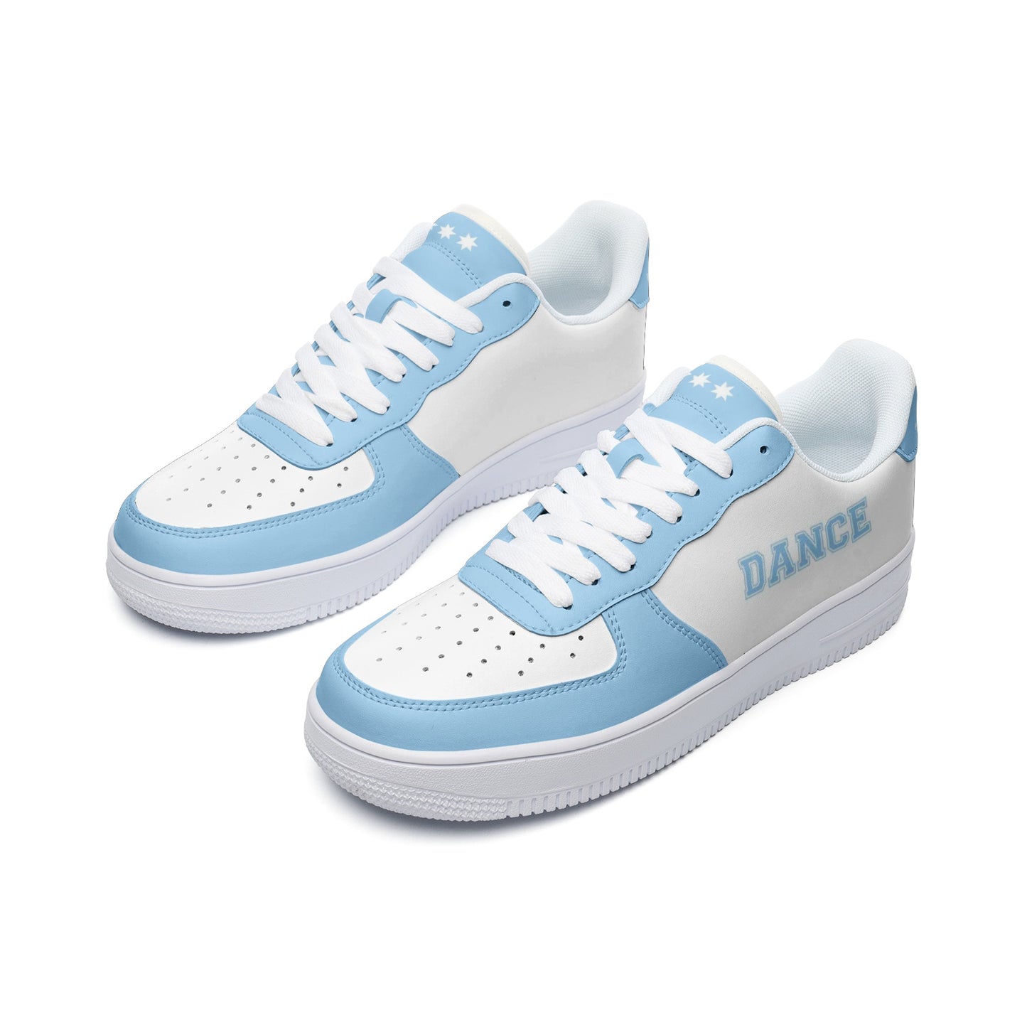 Light Blue Dance Sneakers for Women & Men – Stylish Hip Hop Dancing Shoes – Dance Shoes – Sneakers for Dancing – Dance Print