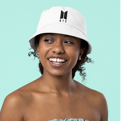 BTS logo Bucket Hat White