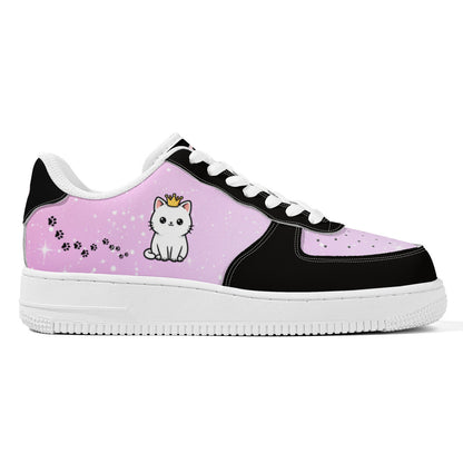 Black & Pink Cat Low-Top Sneakers