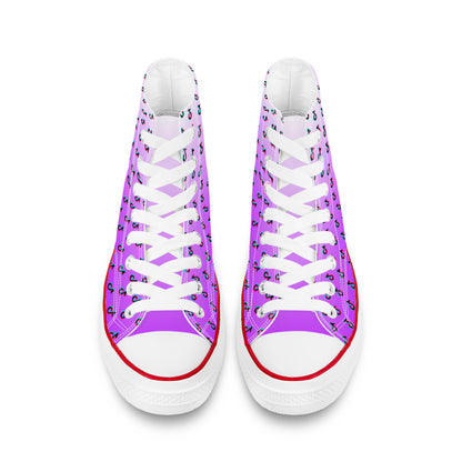 Tiktok High Top Canvas Shoes - Purple TikTok Sneakers - SD-style-shop