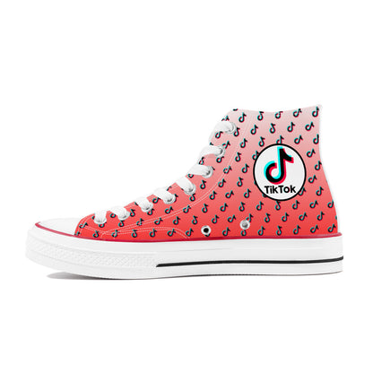 TikTok High Top Canvas Shoes - Red TikTok Sneakers - SD-style-shop