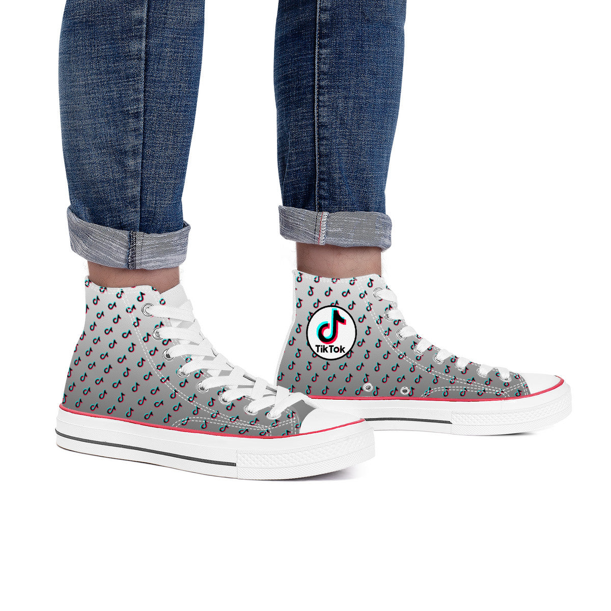 TikTok High Top Canvas Shoes - Gray TikTok sneakers - SD-style-shop