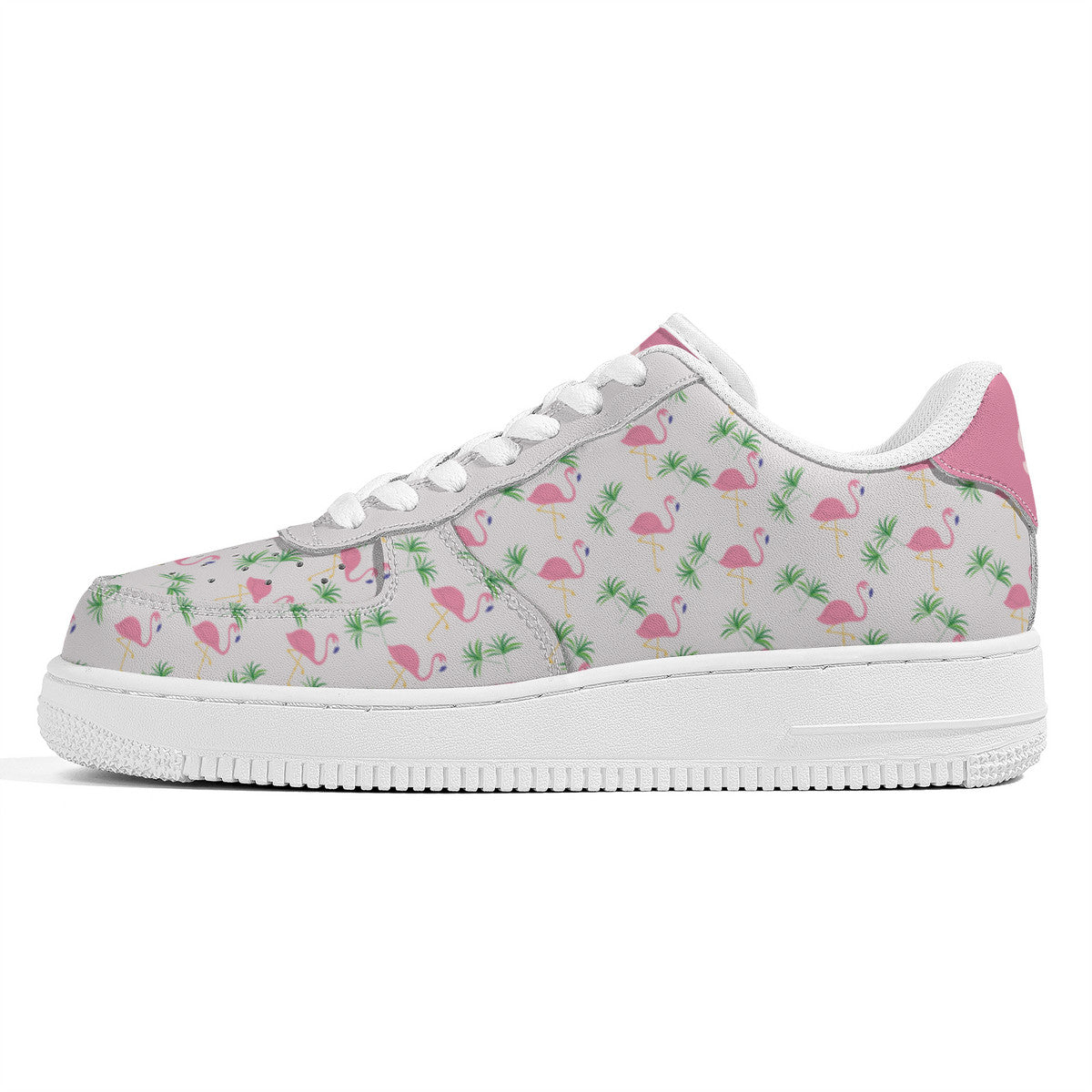 Grey Flamingo Low-Top Sneakers