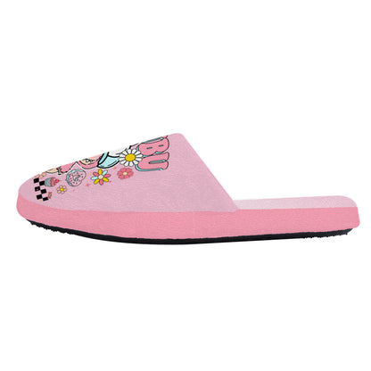 Pink Labubu Monster Slippers – Soft Indoor Shoes with Non-Slip Soles