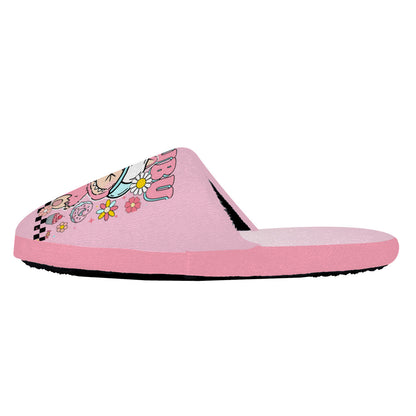 Pink Labubu Monster Slippers – Soft Indoor Shoes with Non-Slip Soles