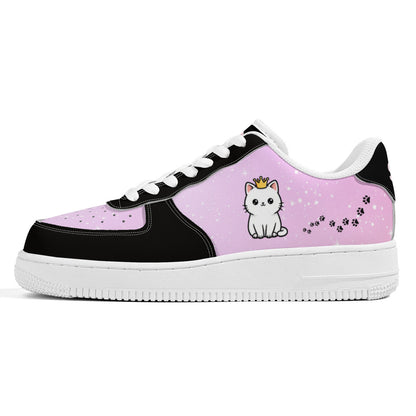 Black & Pink Cat Low-Top Sneakers