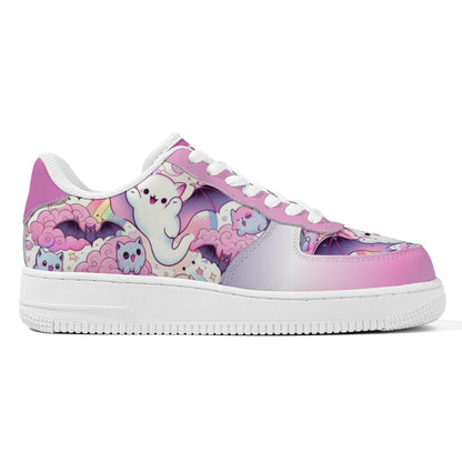 Cute Ghost & Bats Low Top Sneakers – Kawaii Goth Style