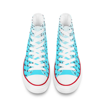 TikTok High Top Canvas Shoes - Blue TikTok sneakers - SD-style-shop