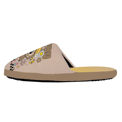 Brown Labubu Monster Slippers – Soft Indoor Shoes with Non-Slip Soles