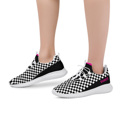 Dance sneakers- Checkered -Black and White