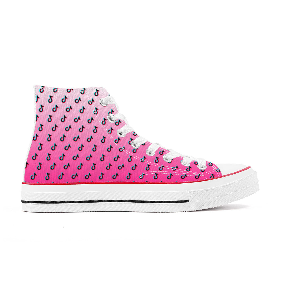 TikTok High Top Canvas Shoes - Pink TikTok Sneakers - SD-style-shop