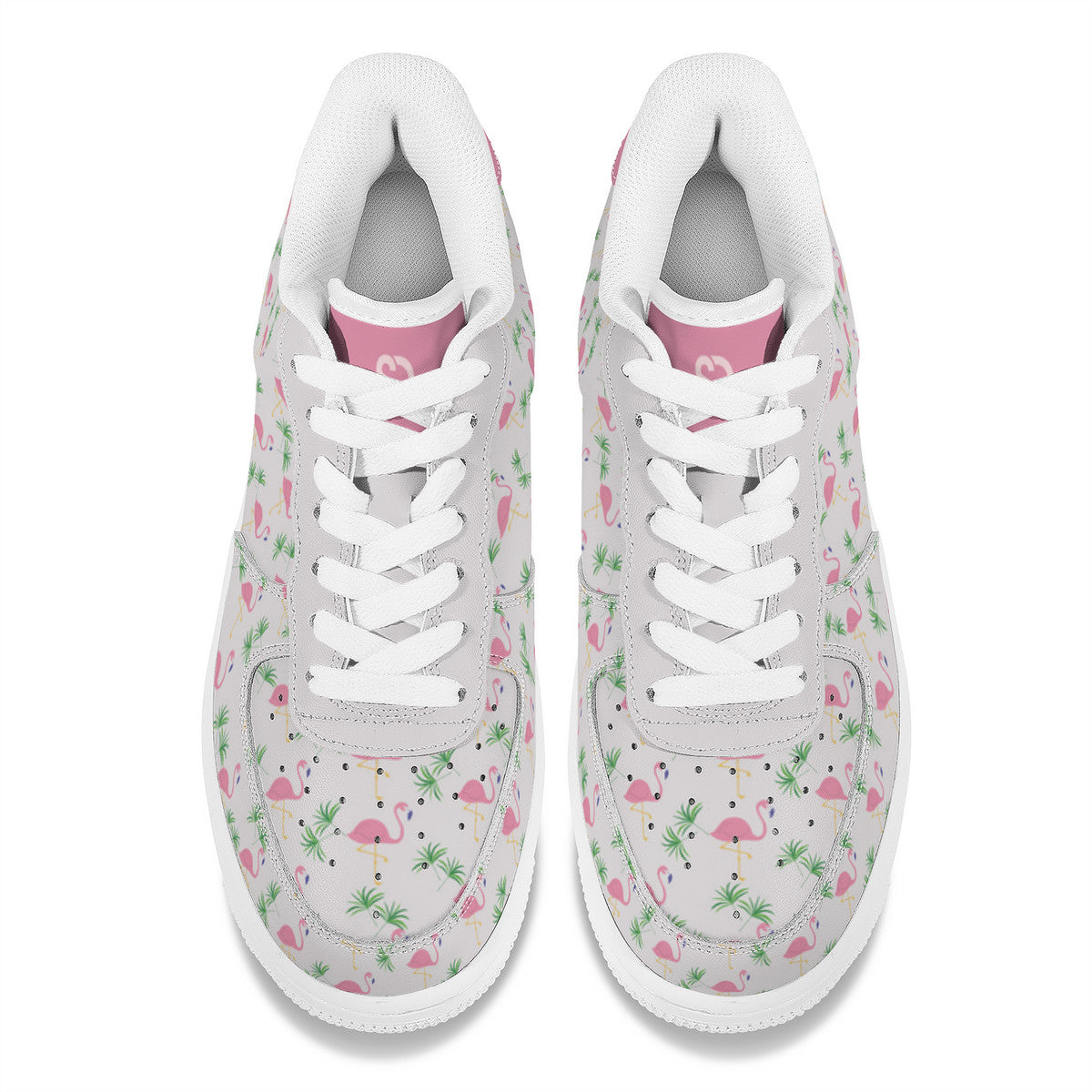 Grey Flamingo Low-Top Sneakers