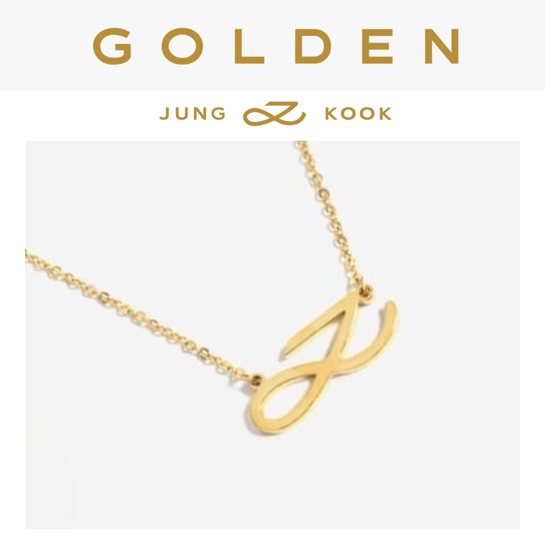 🎁 BTS JungKook Golden Logo Necklace (100% off)