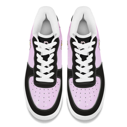 Black & Pink Cat Low-Top Sneakers