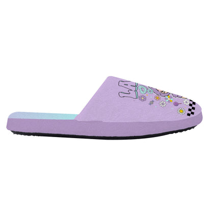 Purple Labubu Monster Slippers – Soft Indoor Shoes with Non-Slip Soles