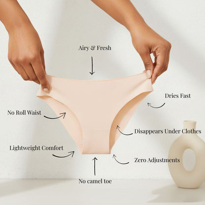 Invisible Camel Toe Proof Thong Mid Rise | Seamless & Sweatproof