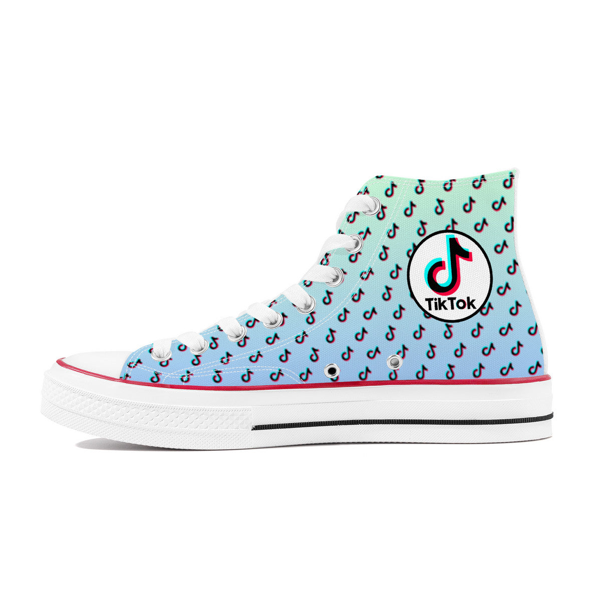 TikTok High Top Canvas Shoes - Blue and Green Tiktok Sneakers - SD-style-shop