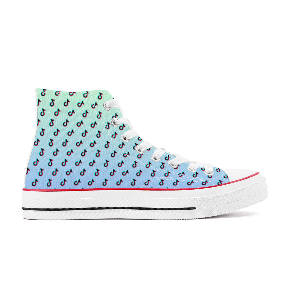 TikTok High Top Canvas Shoes - Blue and Green Tiktok Sneakers - SD-style-shop