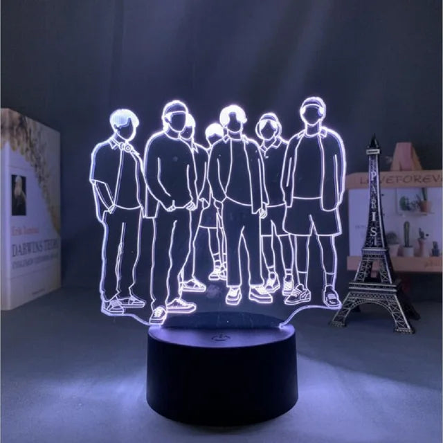 BTS Members 3D Led Nightlight 16-color USB Lamp