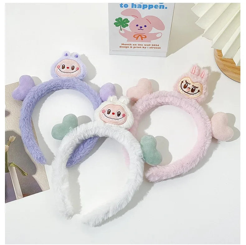 3/6pcs Plush Labubu hair bands