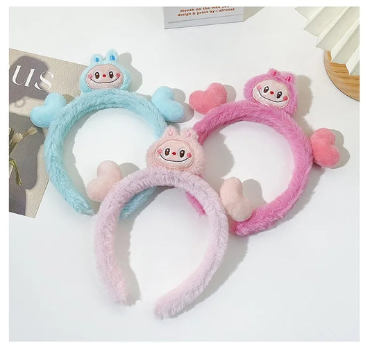 3/6pcs Plush Labubu hair bands