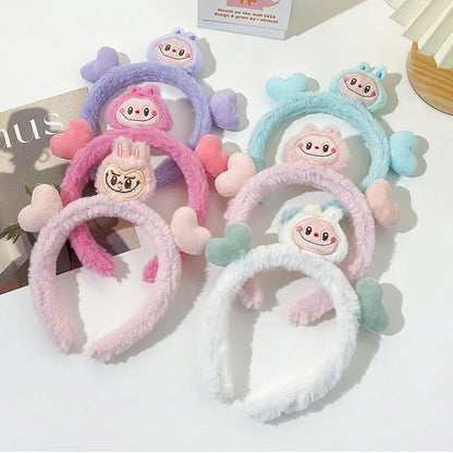 3/6pcs Plush Labubu hair bands