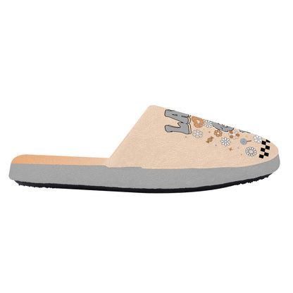 Beige Labubu Monster Slippers – Soft Indoor Shoes with Non-Slip Soles