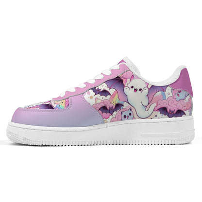 Cute Ghost & Bats Low Top Sneakers – Kawaii Goth Style