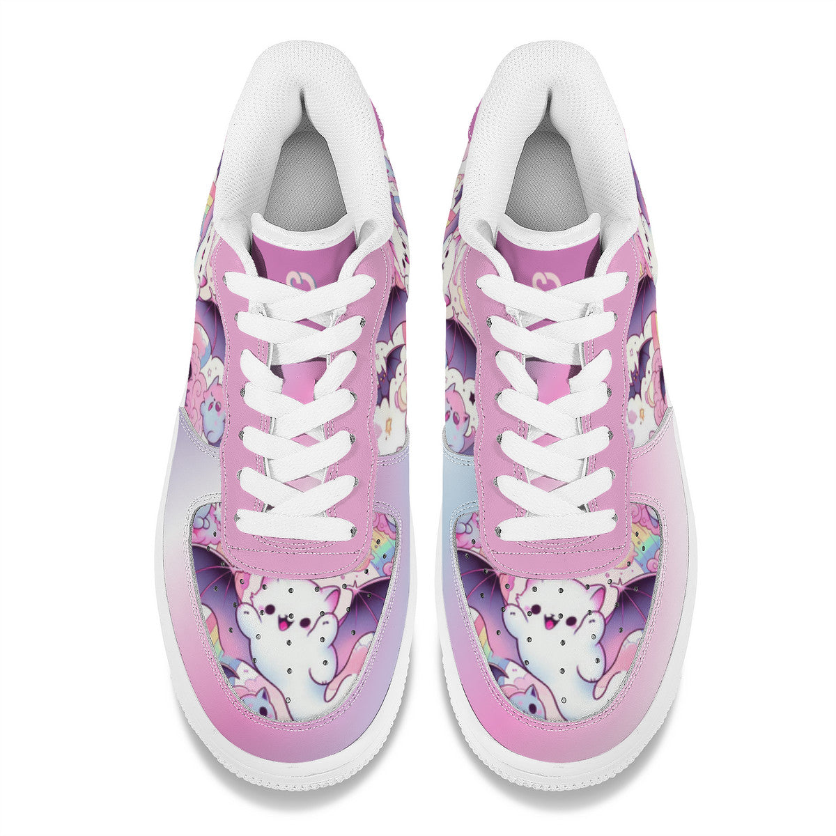 Cute Ghost & Bats Low Top Sneakers – Kawaii Goth Style