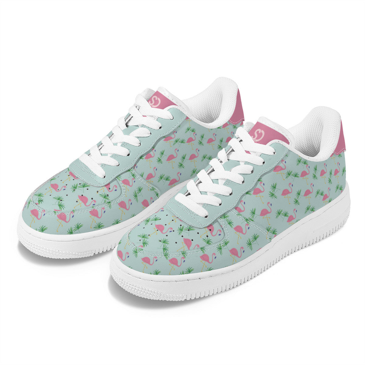 Green Flamingo Low-Top Sneakers