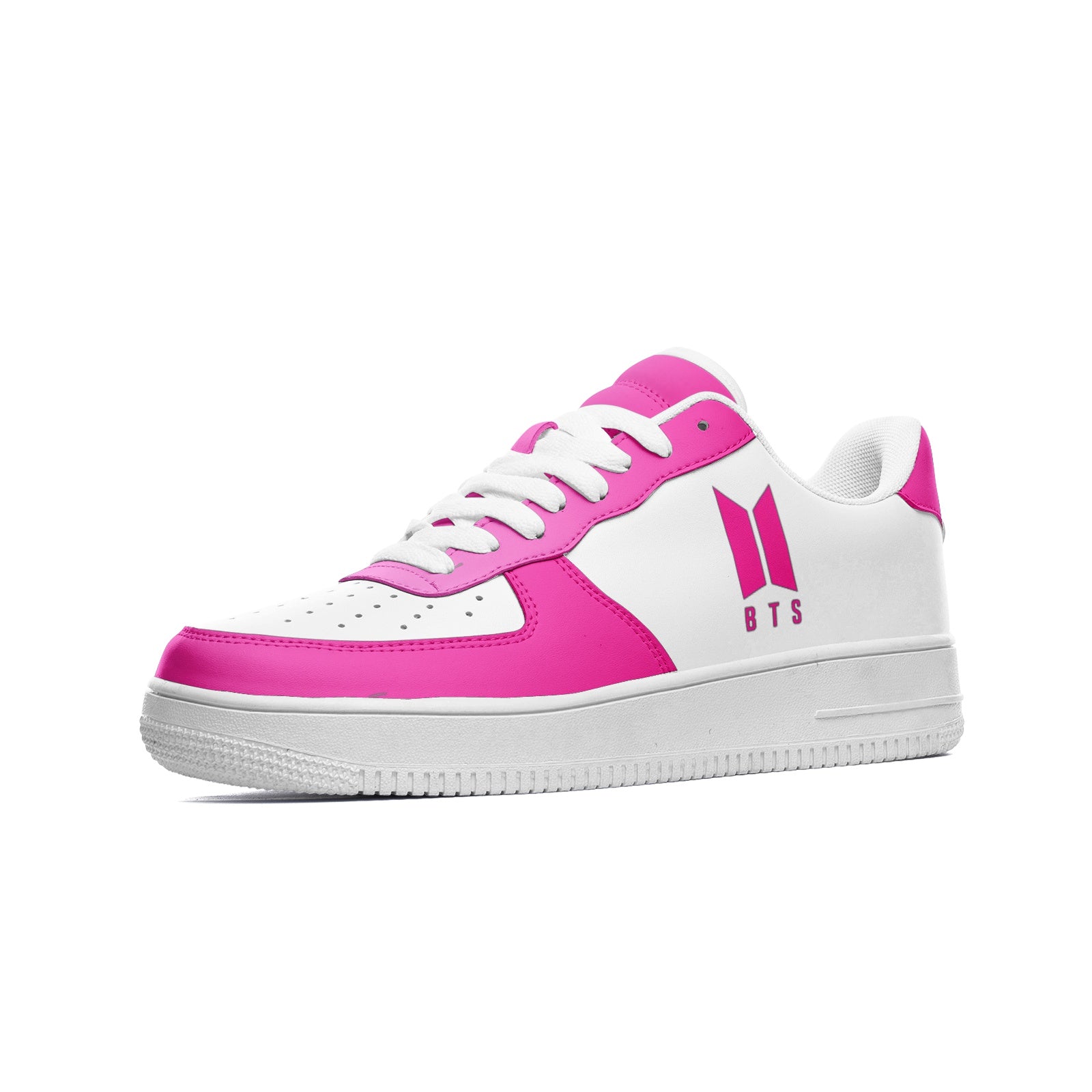 BTS Logo Unisex Low Top Leather Sneakers Pink - SD-style-shop