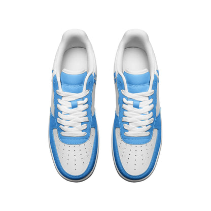 BTS Logo Unisex Low Top Leather Sneakers Light Blue - SD-style-shop