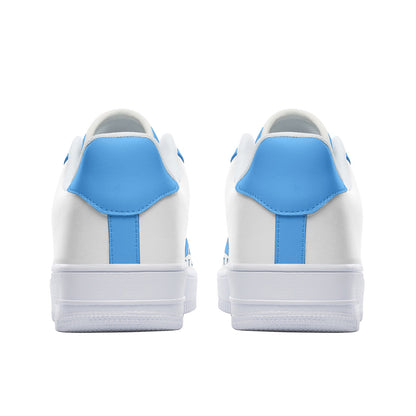 BTS Logo Unisex Low Top Leather Sneakers Light Blue - SD-style-shop