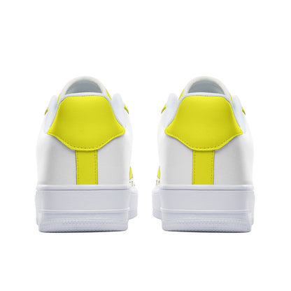 BTS Logo Unisex Low Top Leather Sneakers Yellow - SD-style-shop