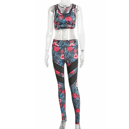 Yoga outfit floral print - SD-style-shop