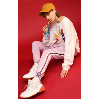 Light purple trackpants with white stripes - SD-style-shop